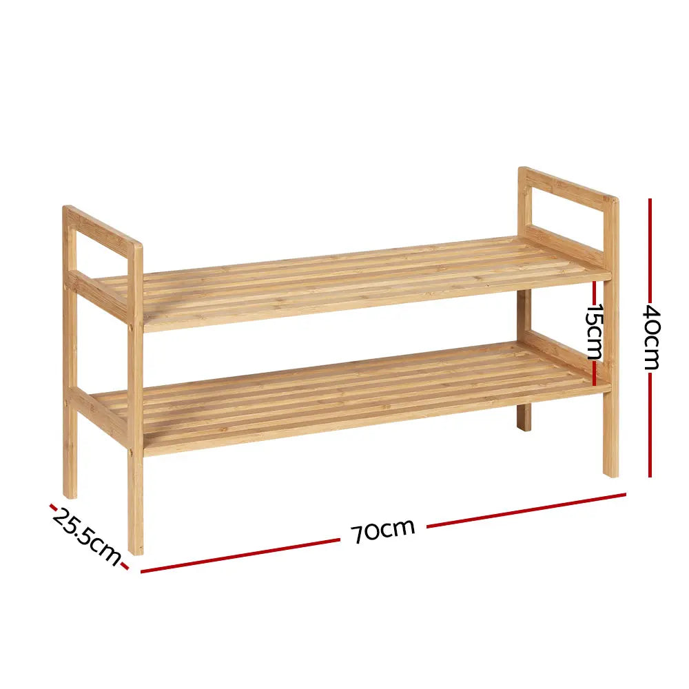 Two tier shoe rack dimensions 70cm wide fits narrow hallways