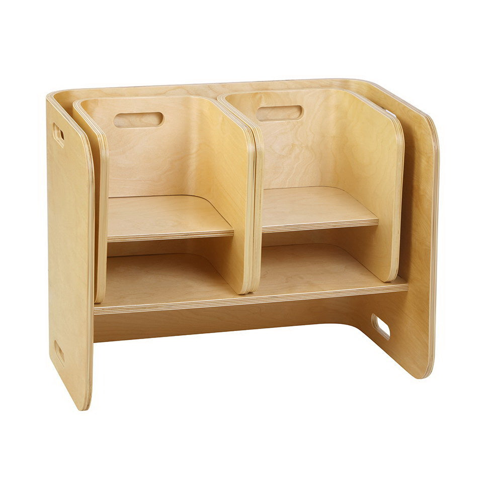 Keezi 3PCS Kids Table & Chair Set – Multifunctional Birch Desk with Storage (Natural Finish)