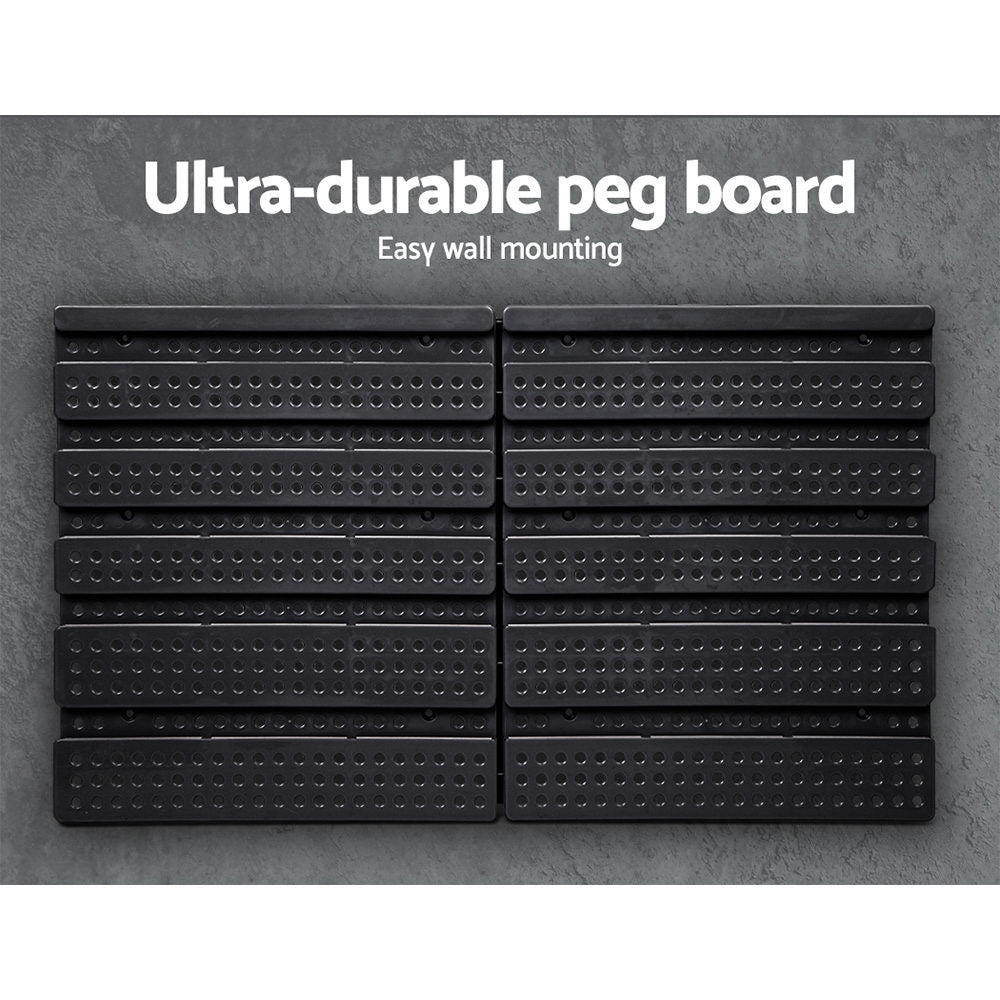 Giantz 60 Bin Wall Mounted Storage Rack – Peg Board Organiser for Garage & Workshop