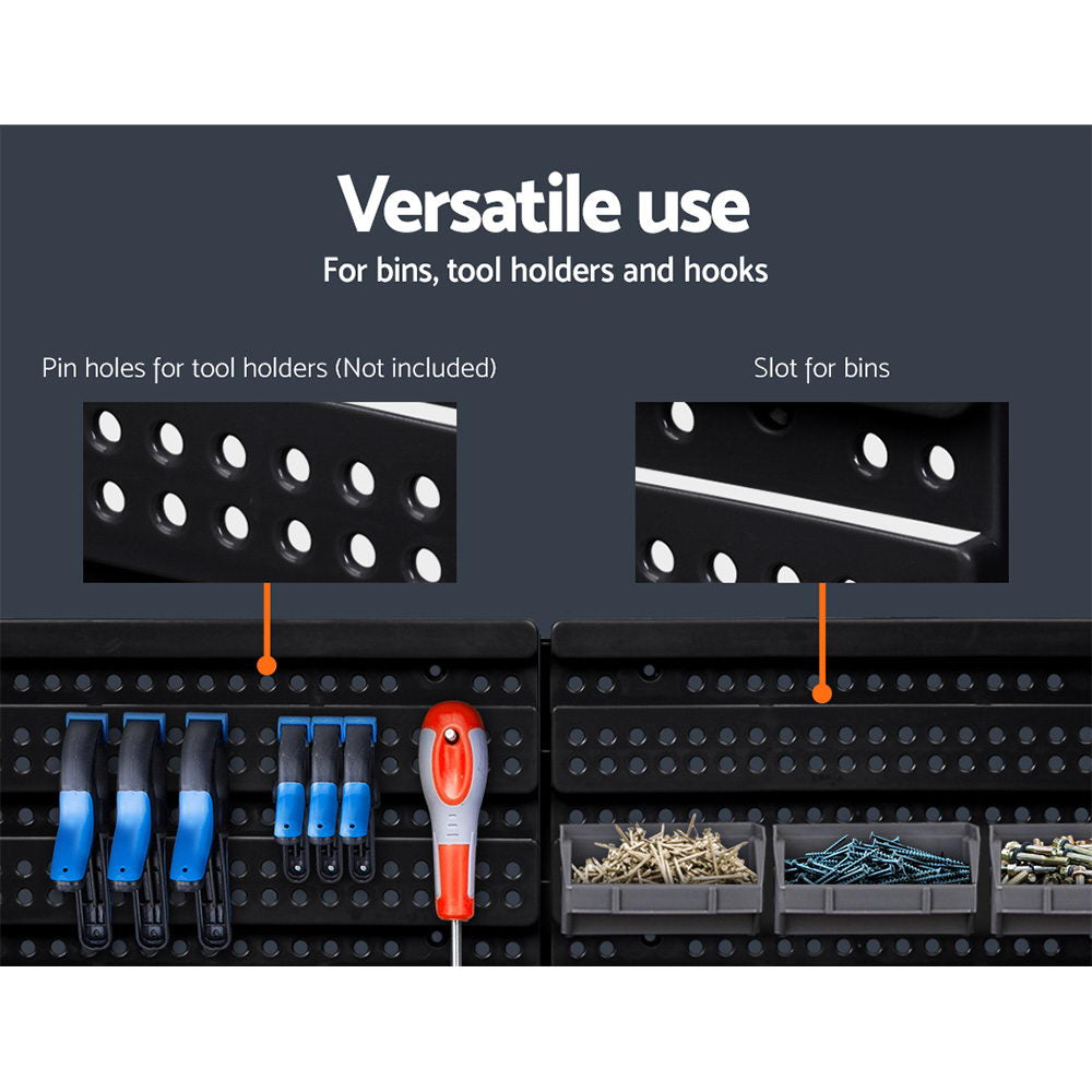 Giantz 60 Bin Wall Mounted Storage Rack – Peg Board Organiser for Garage & Workshop