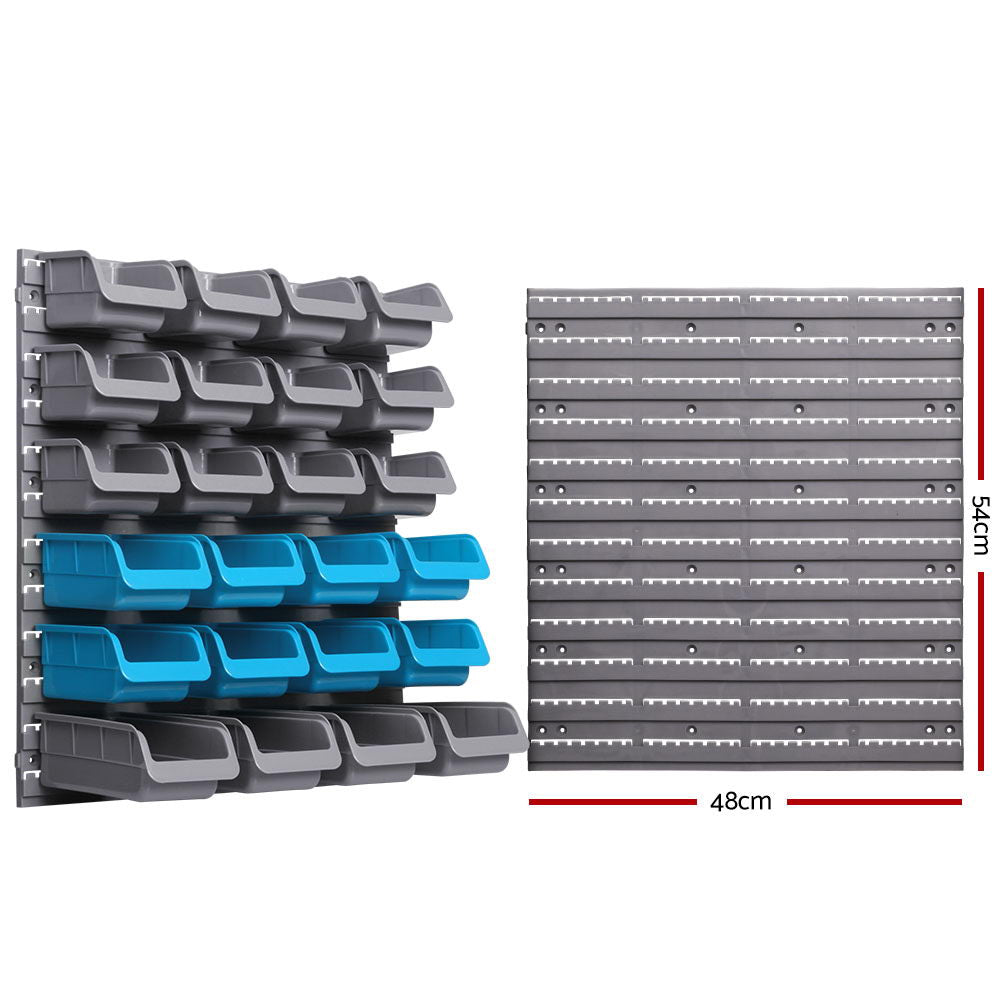 Giantz 88 Bin Wall Mounted Storage Rack – Heavy-Duty Garage Tool Organiser System