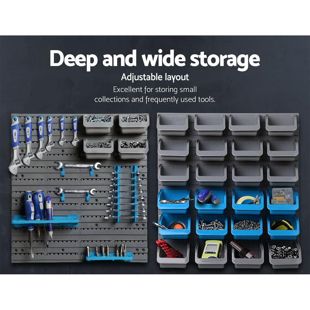 Giantz 88 Bin Wall Mounted Storage Rack – Heavy-Duty Garage Tool Organiser System