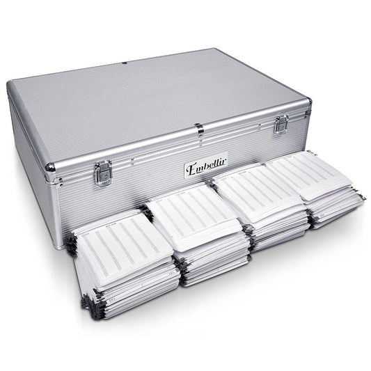 Professional aluminum DJ CD storage case holding 1000 discs with lockable security and carry handles