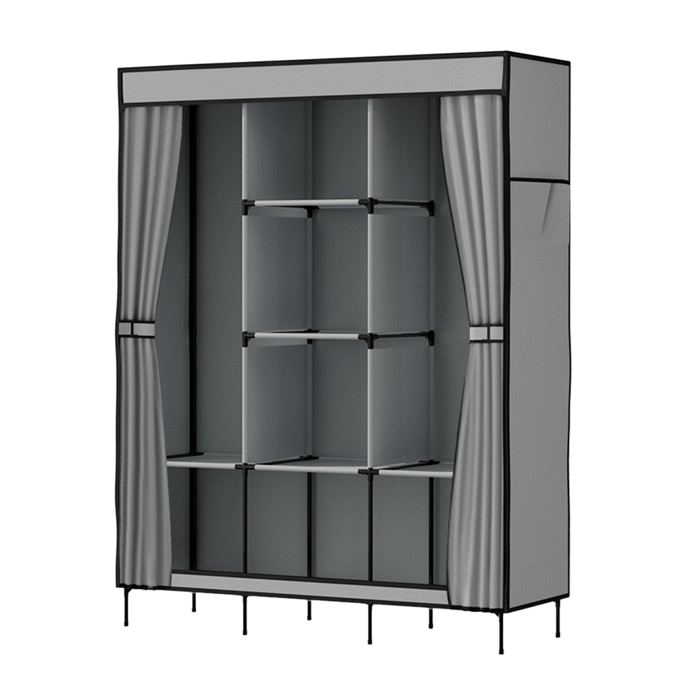 Large portable wardrobe for rental properties showing tool-free assembly and maximum storage capacity