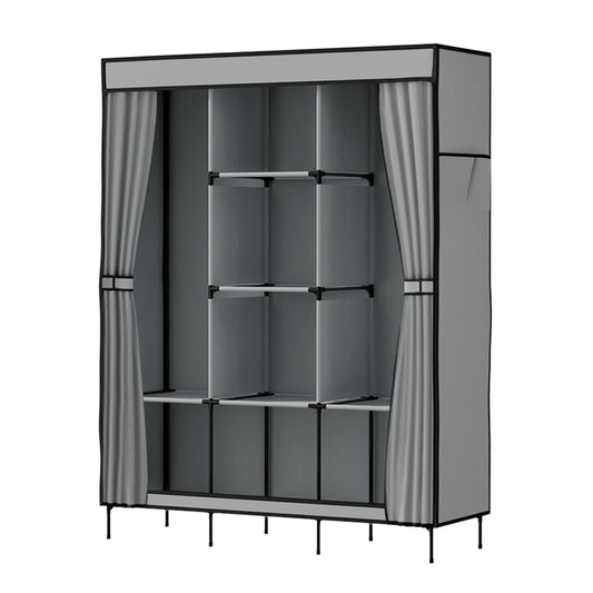 Large portable wardrobe for rental properties showing tool-free assembly and maximum storage capacity