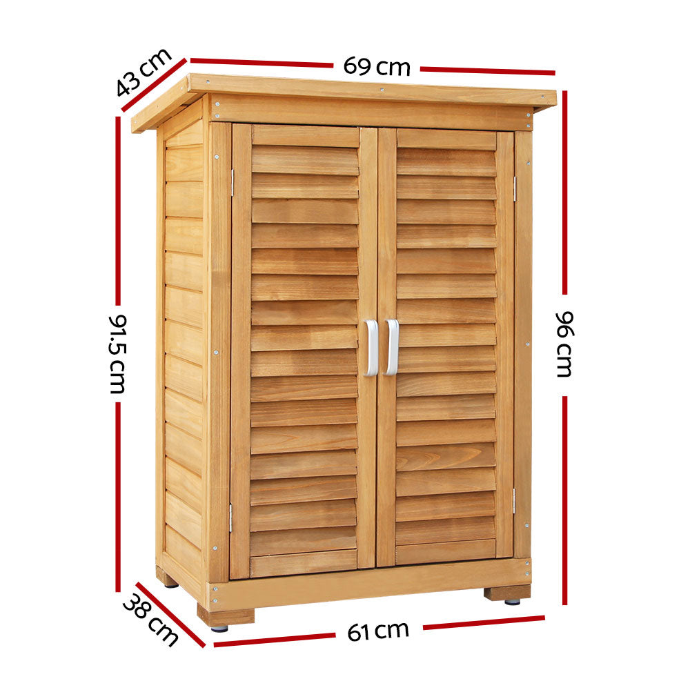 Outdoor Wooden Storage Cabinet – Weatherproof Garden Cupboard with Adjustable Shelf
