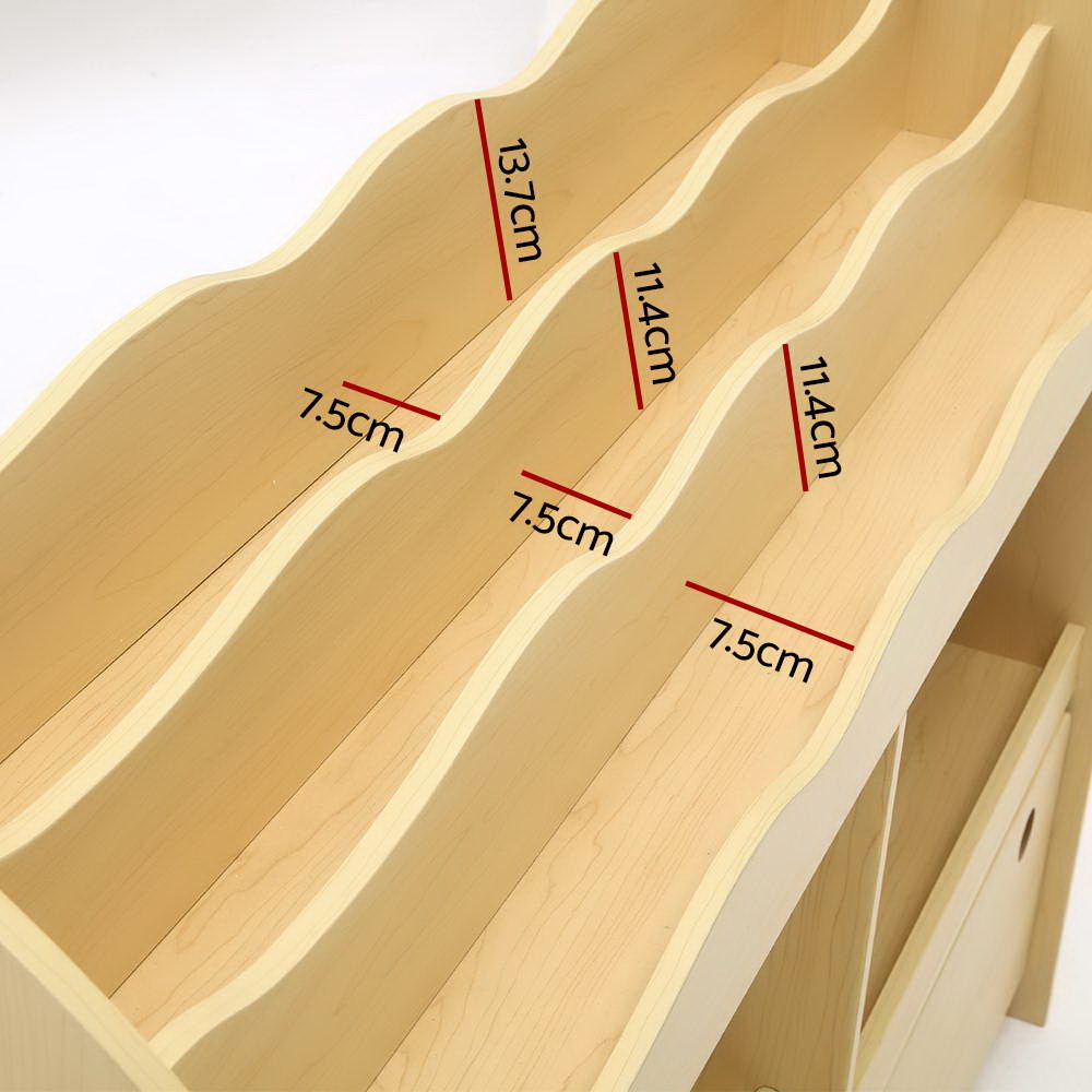 Keezi Kids Bookshelf & Toy Storage Rack – Stylish Organiser with Bins & Drawers