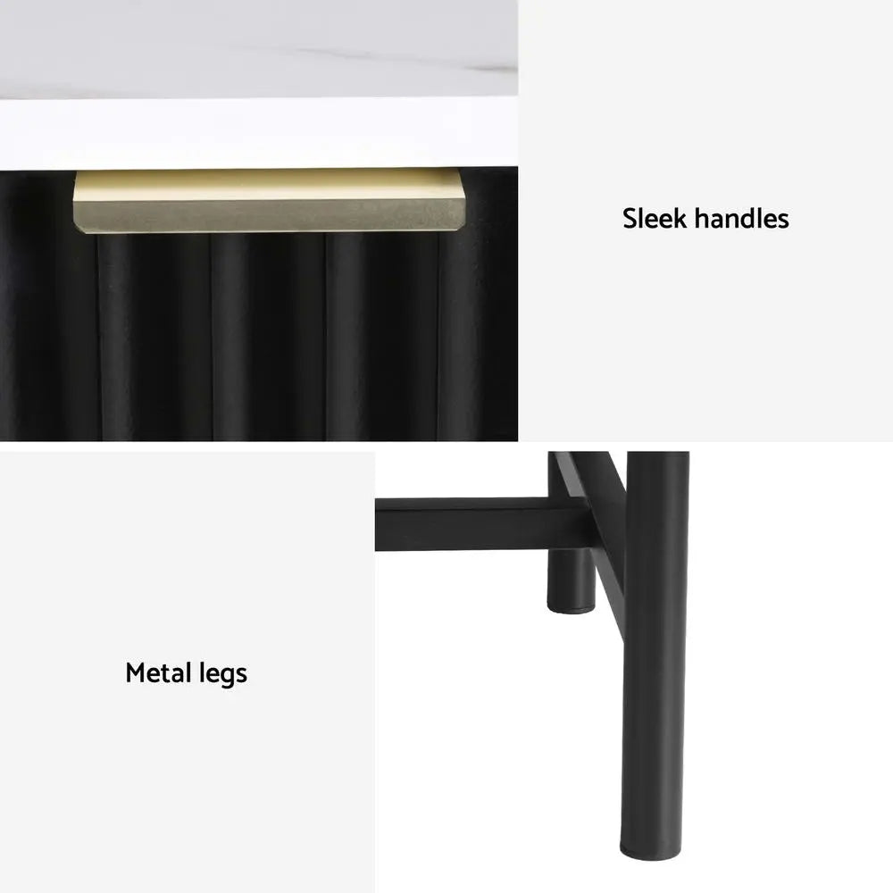 Artiss black bedside table flat pack assembly components and hardware