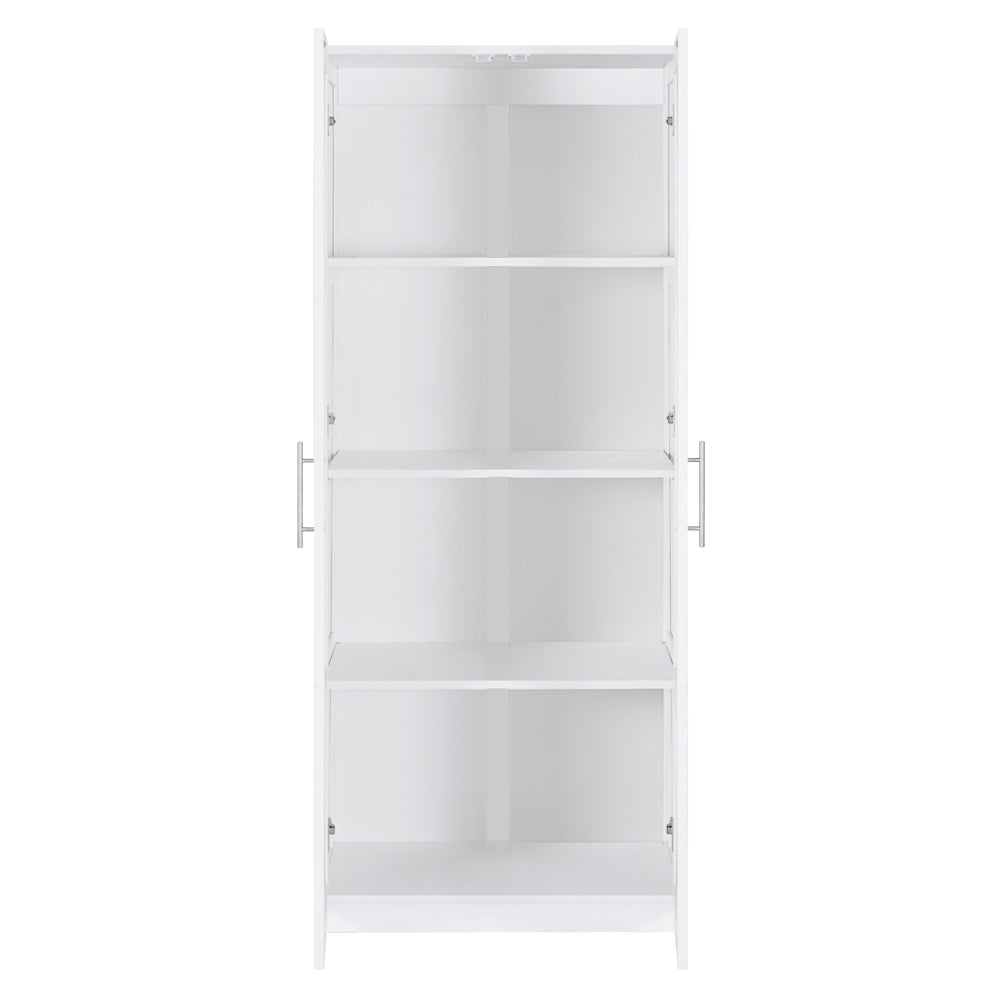 2-Door Tall Buffet Cupboard – White Kitchen Pantry Storage Cabinet (180cm)