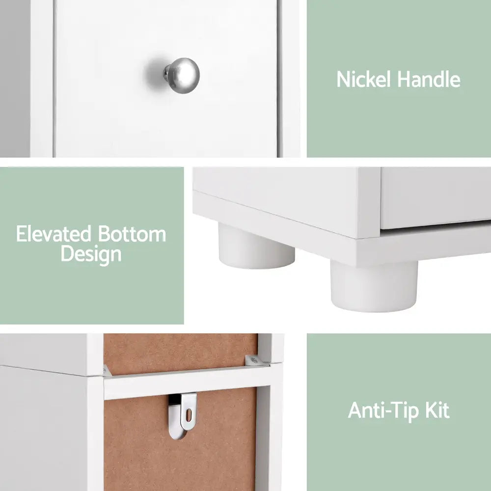 Artiss Bathroom Tower 180cm Tall - Ultra Slim Storage Cabinet Australia