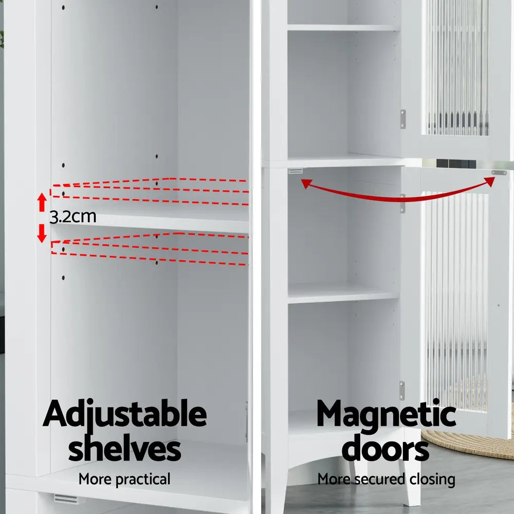 Artiss bathroom cabinet assembly showing DIY installation process with included hardware and instructions