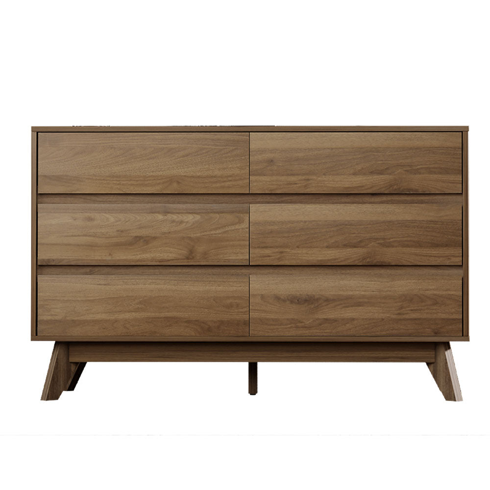 XAVI 6-Drawer Chest | Stylish Walnut Storage Solution | Modern Design + Ultimate Organisation