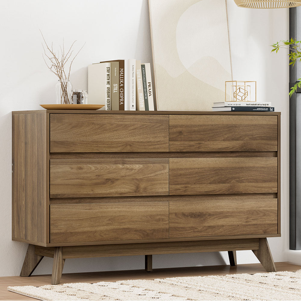 XAVI 6-Drawer Chest | Stylish Walnut Storage Solution | Modern Design + Ultimate Organisation