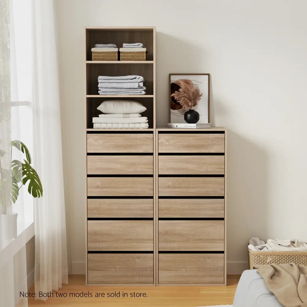 Built-in wardrobe alternative tall storage drawers bedroom organization