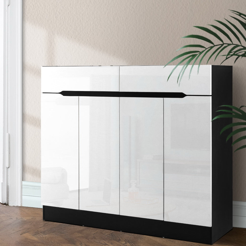 Artiss Lydia High-Gloss Shoe Storage Cabinet – 120cm with Drawers | Sleek, Smart & Family-Ready