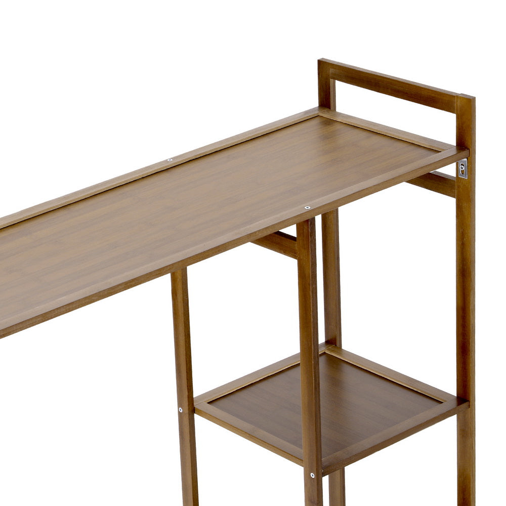 Artiss Bamboo Clothes Rack with Shelves β 8-Tier Garment Organiser (Walnut)