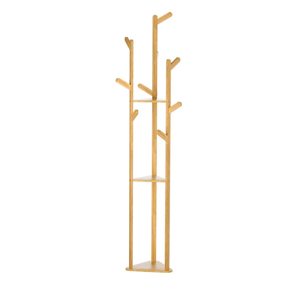Premium bamboo clothes rack with 9 hooks and 3-tier design for Australian homes - Smart Storage AU