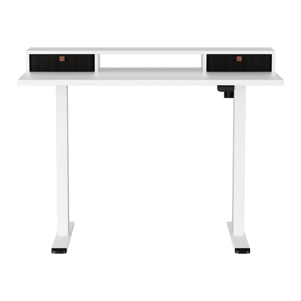 120CM Electric Standing Desk with Drawer Shelf | Height Adjustable Sit-Stand Office Table – White