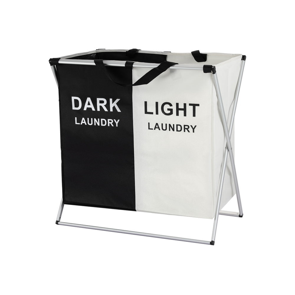 Artiss 2-Section Foldable Laundry Basket | Large Capacity Hamper for Easy Washing | Sort, Store & Conquer Laundry Day!