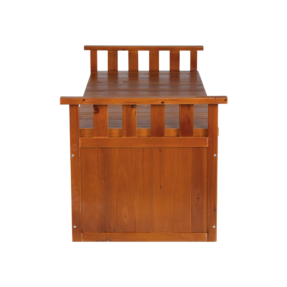 🌿 129cm Outdoor Wooden Storage Bench – Natural