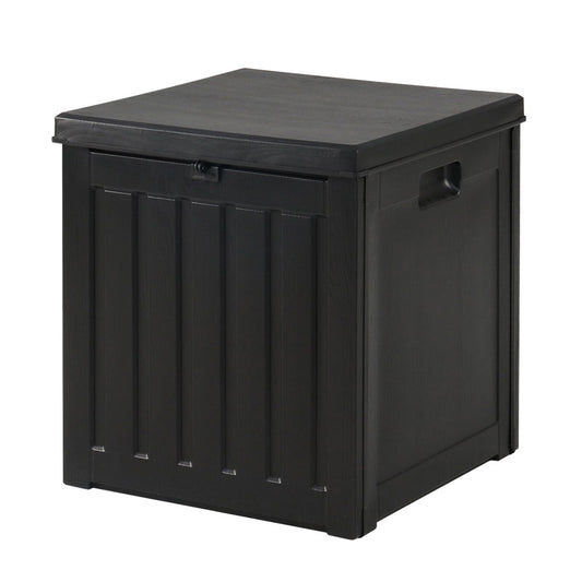 80L lockable outdoor storage box with rattan design and bench seating capacity 114kg weatherproof
