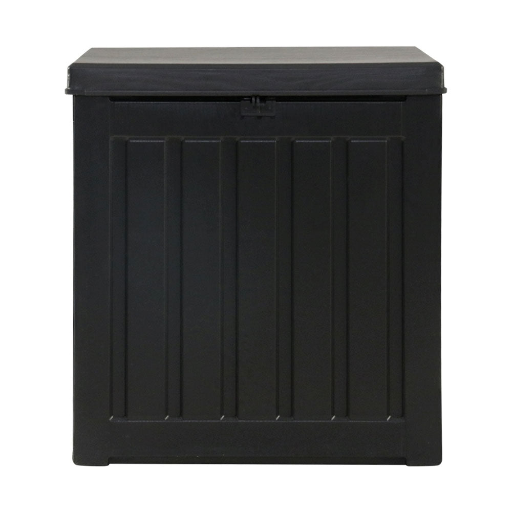 Compact 80L Outdoor Storage Box | Lockable Garden Bench Seat | Rattan Style