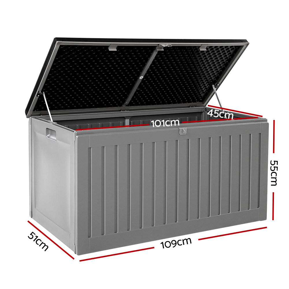 270L Outdoor Storage Bench Lockable - Weatherproof Garden Seat with Tool Storage Australia