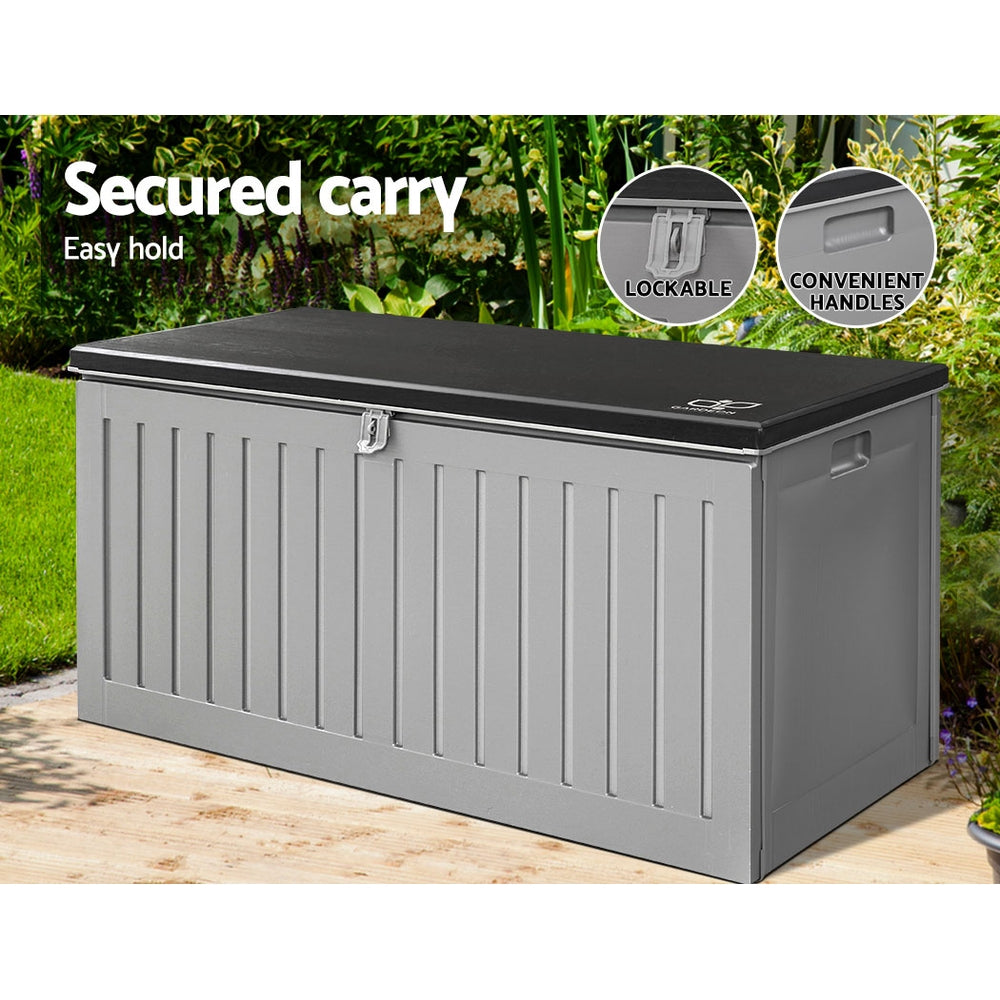 270L Outdoor Storage Box | Lockable Garden Bench Seat | Weatherproof Tool Shed Australia