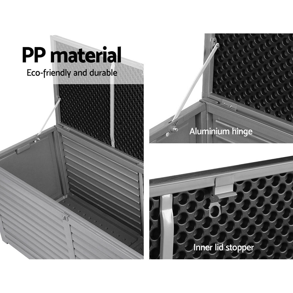 490L Outdoor Storage Box – Lockable, Weatherproof & Bench-Ready