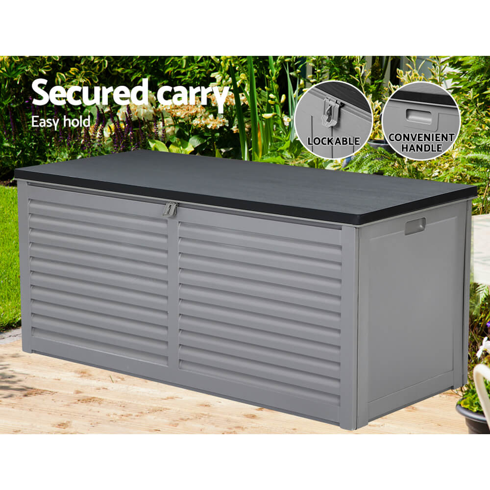 490L Outdoor Storage Box – Lockable, Weatherproof & Bench-Ready