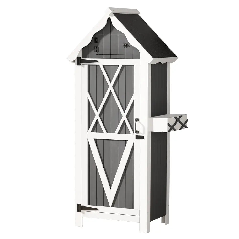 Premium weatherproof outdoor storage cabinet with 3-tier shelving and magnetic latch door for Australian gardens