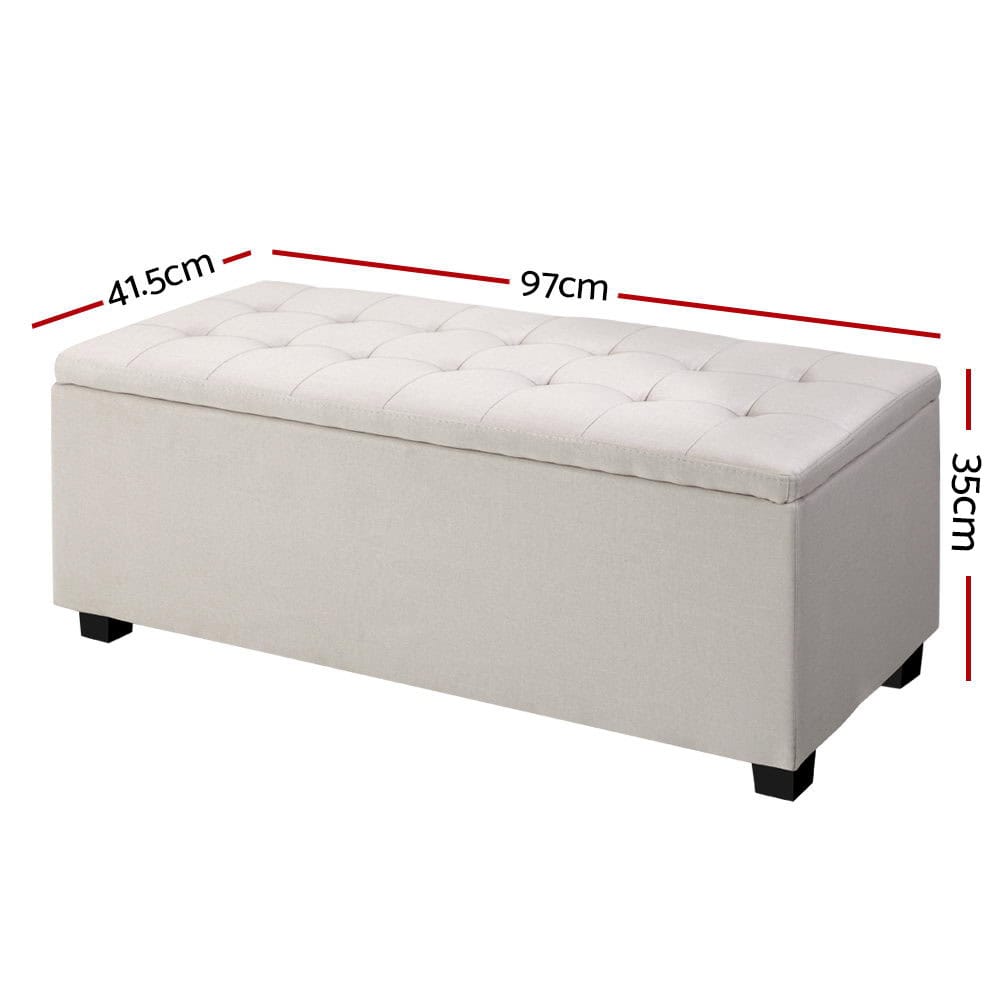 beige ottoman storage bench Australia