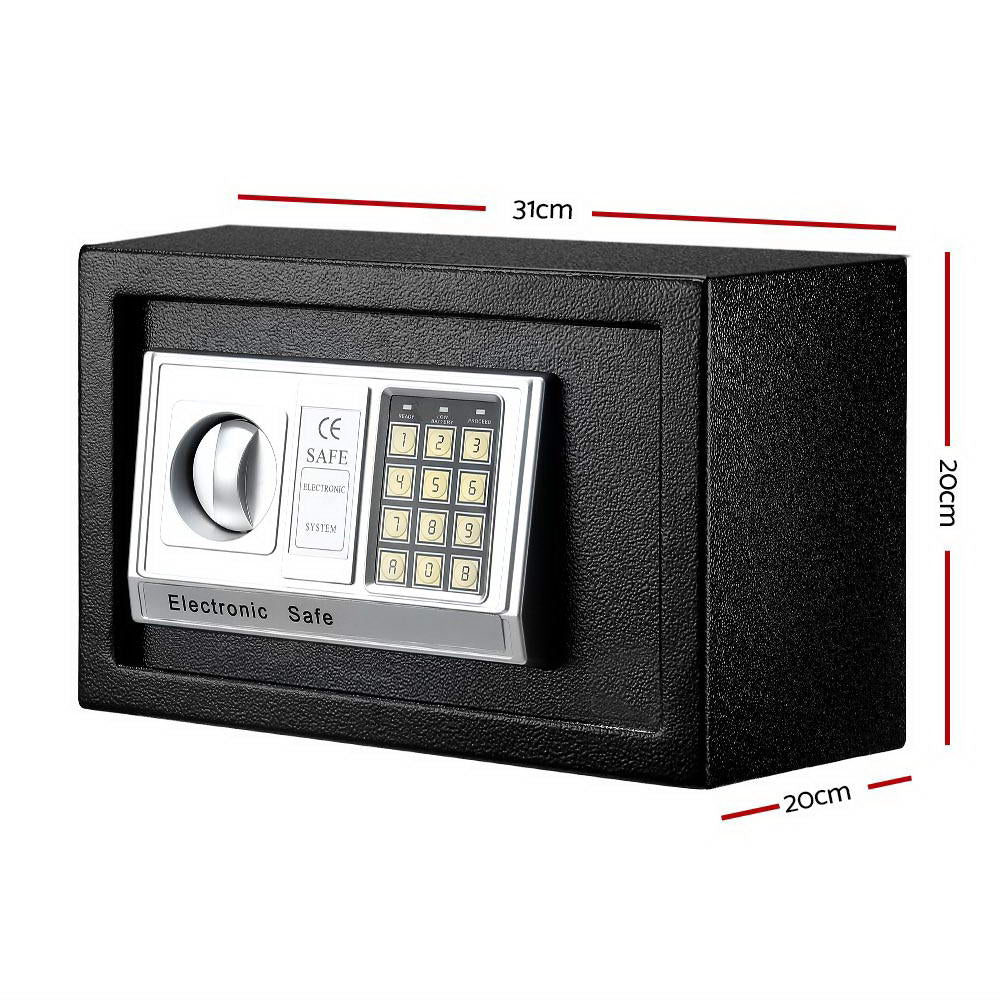 Compact home safe with electronic keypad and steel construction