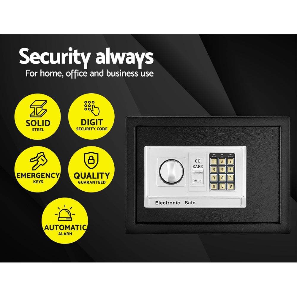 Electronic keypad and dual-bolt locking mechanism on home security safe