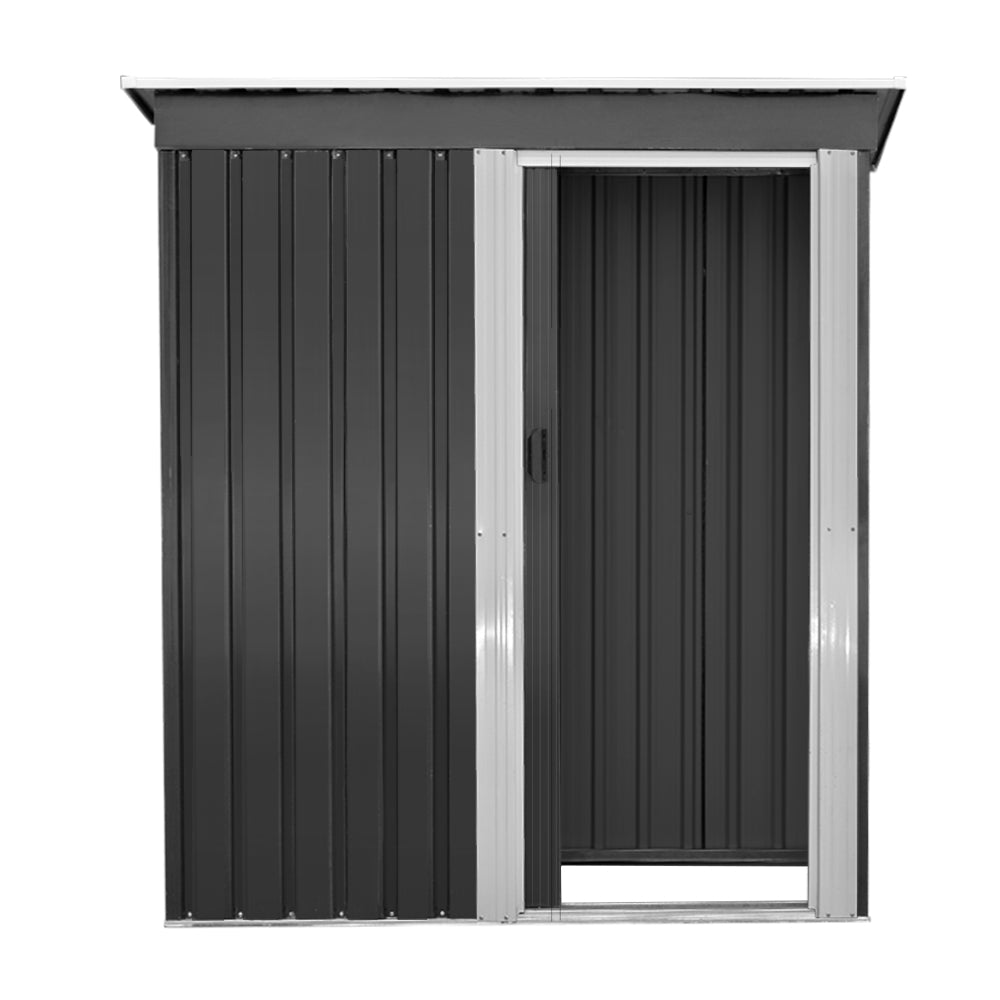 1.62x0.86M Metal Garden Shed – Outdoor Storage Tool House with Sliding Door, Grey