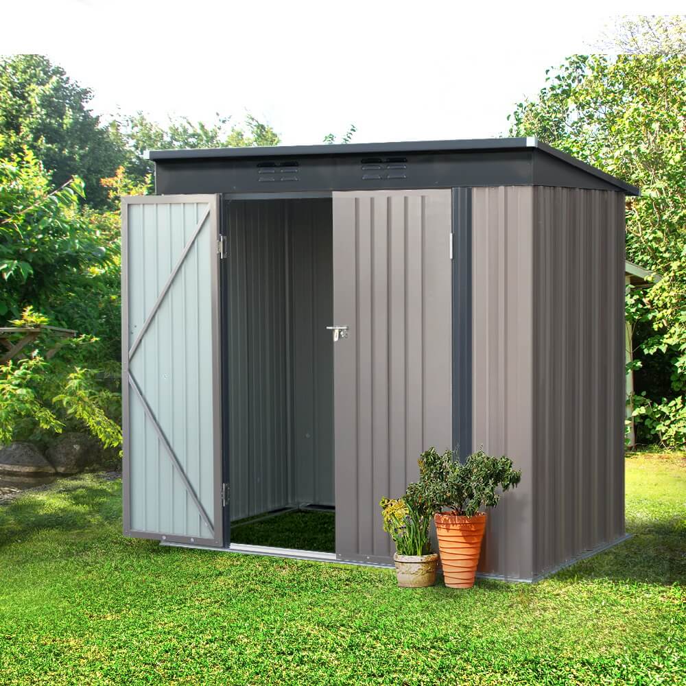 1.95x1.31m Steel Garden Shed - Heavy Duty Storage for Small Yards