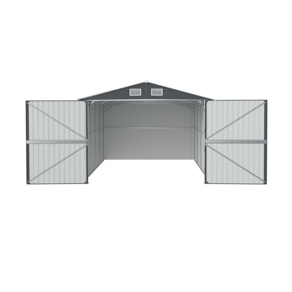 XL Garden Shed 3x5.38m – Heavy-Duty Steel Workshop Shed with Lockable Double Doors