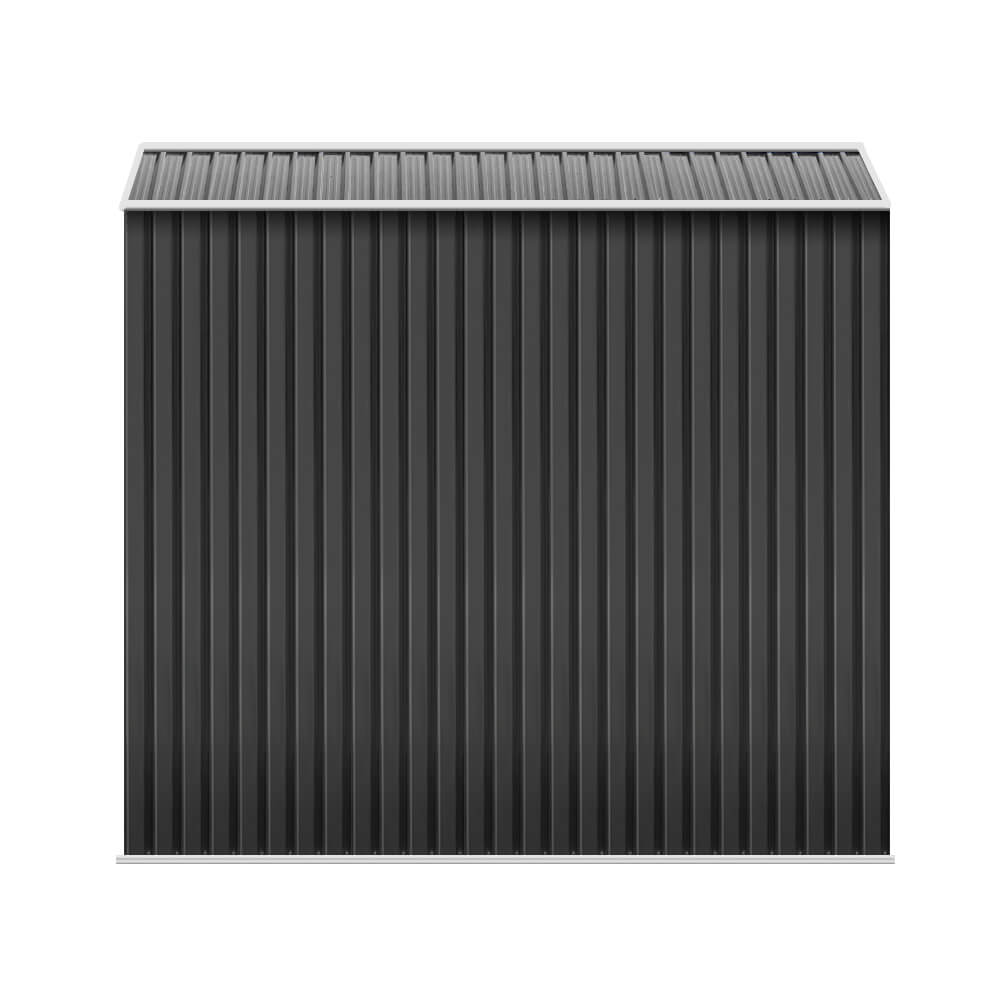 2.6x3.9m Metal Garden Shed with Base – Outdoor Storage Workshop with Sliding Doors & Vents – Grey