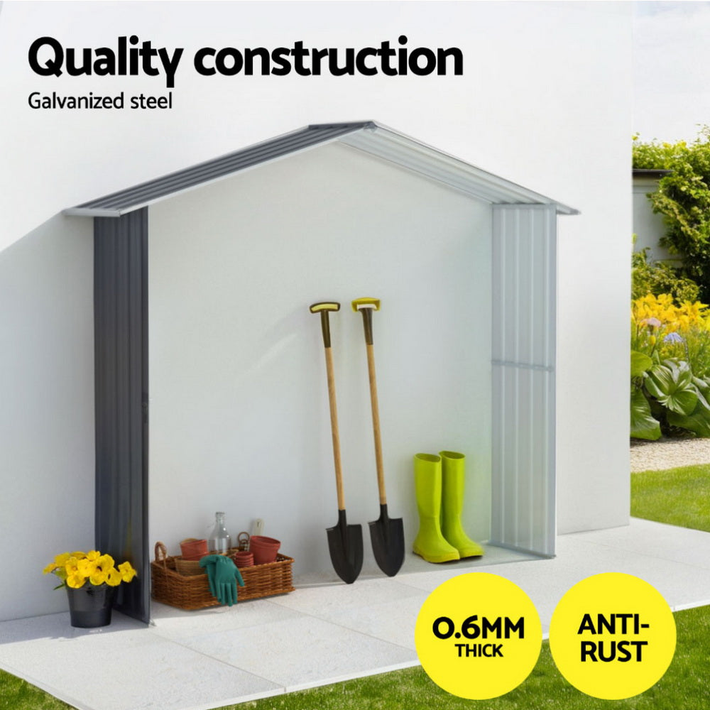 Garden Shed Extension Kit – Galvanised Steel Add-On for Outdoor Storage, Grey