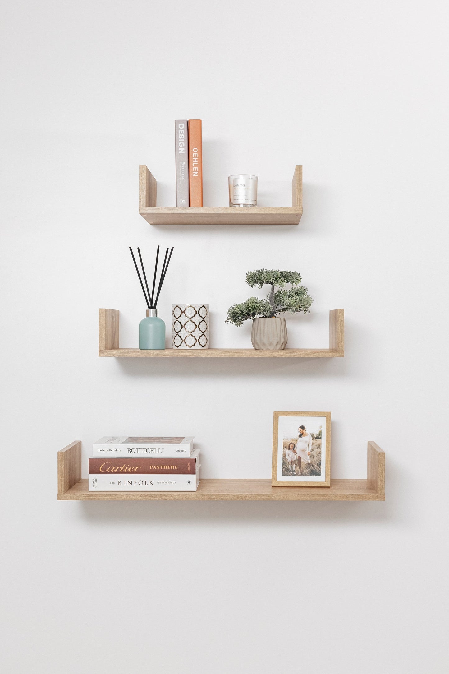 OSLO Oak Floating Shelf Kit – 3-Piece Set (400mm, 600mm, 800mm)