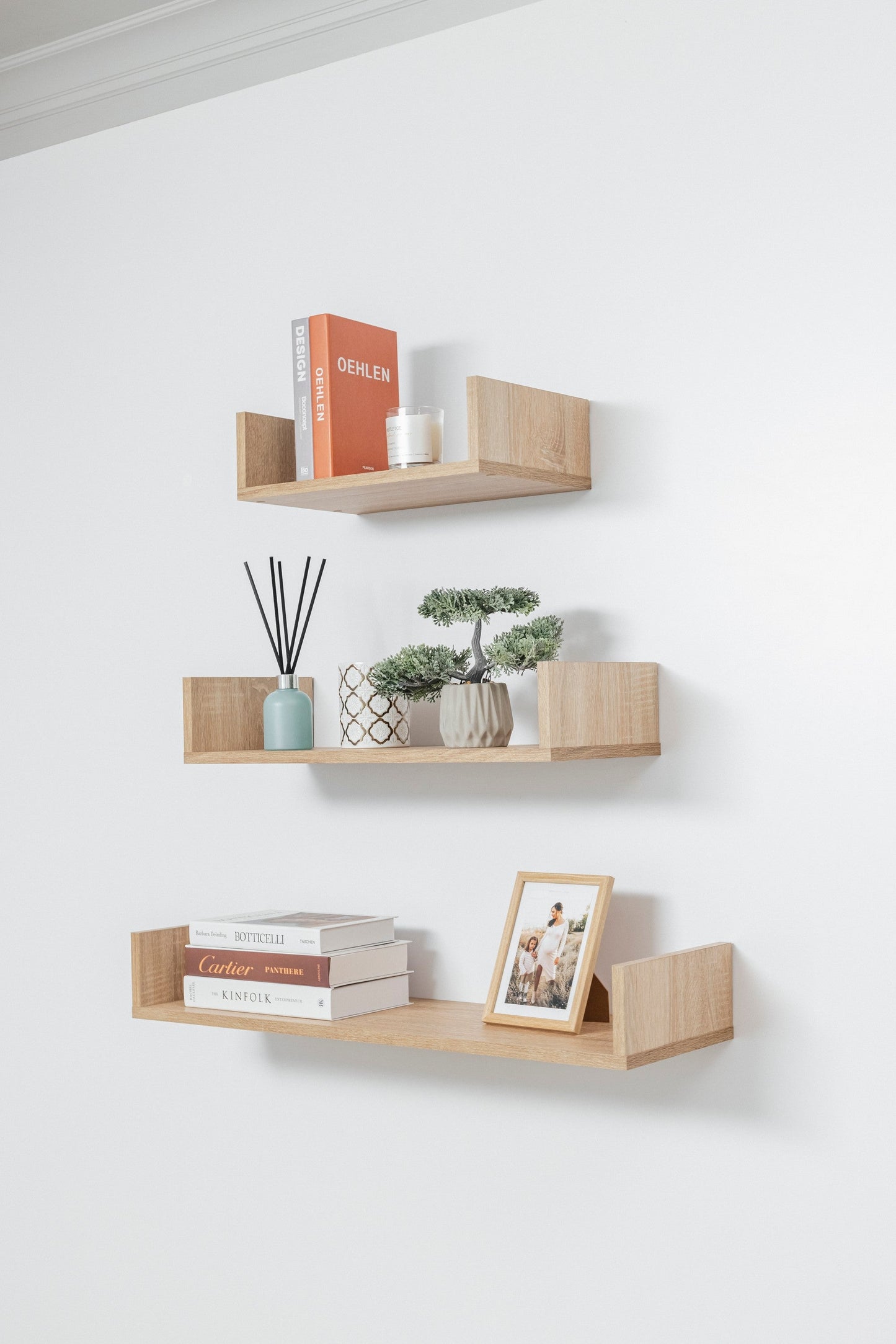 OSLO Oak Floating Shelf Kit – 3-Piece Set (400mm, 600mm, 800mm)