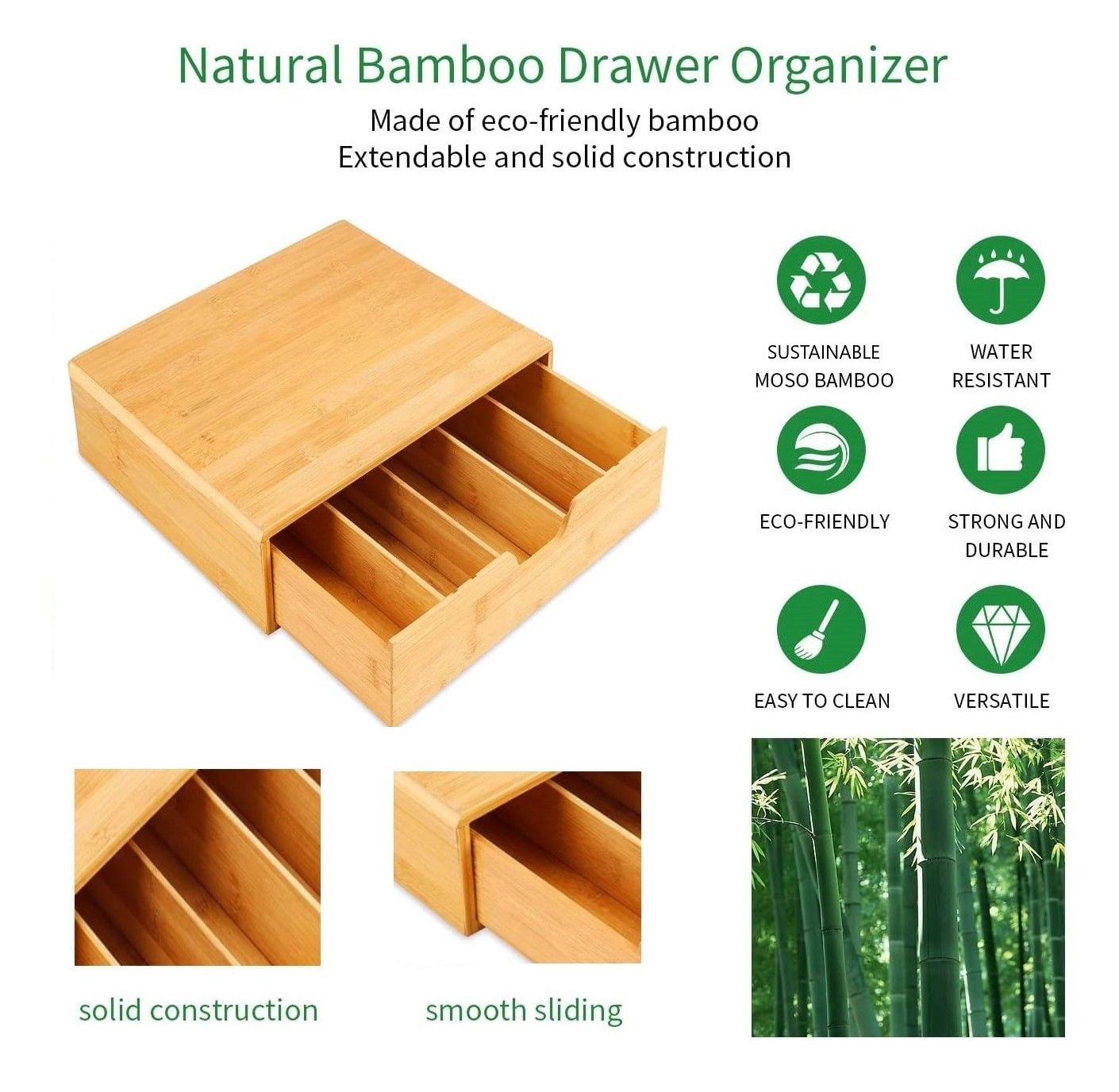 Bamboo K-Cup Coffee Pod & Multi-Use Organizer – Stylish Storage for Kitchen, Beauty, or Desk