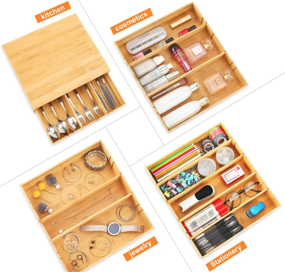 Bamboo K-Cup Coffee Pod & Multi-Use Organizer – Stylish Storage for Kitchen, Beauty, or Desk