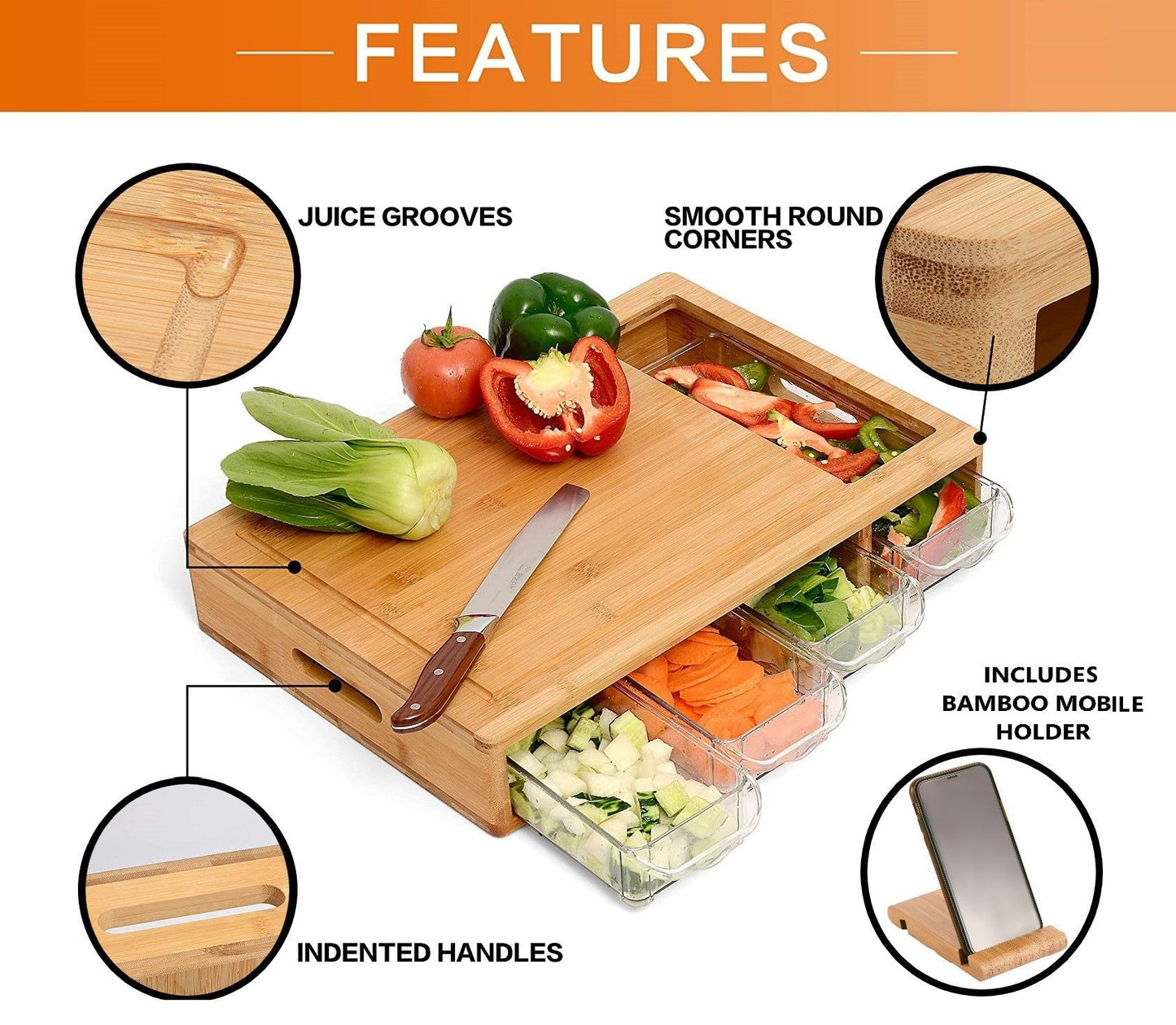 Four BPA-free storage containers from meal prep station showing ingredient organization and storage