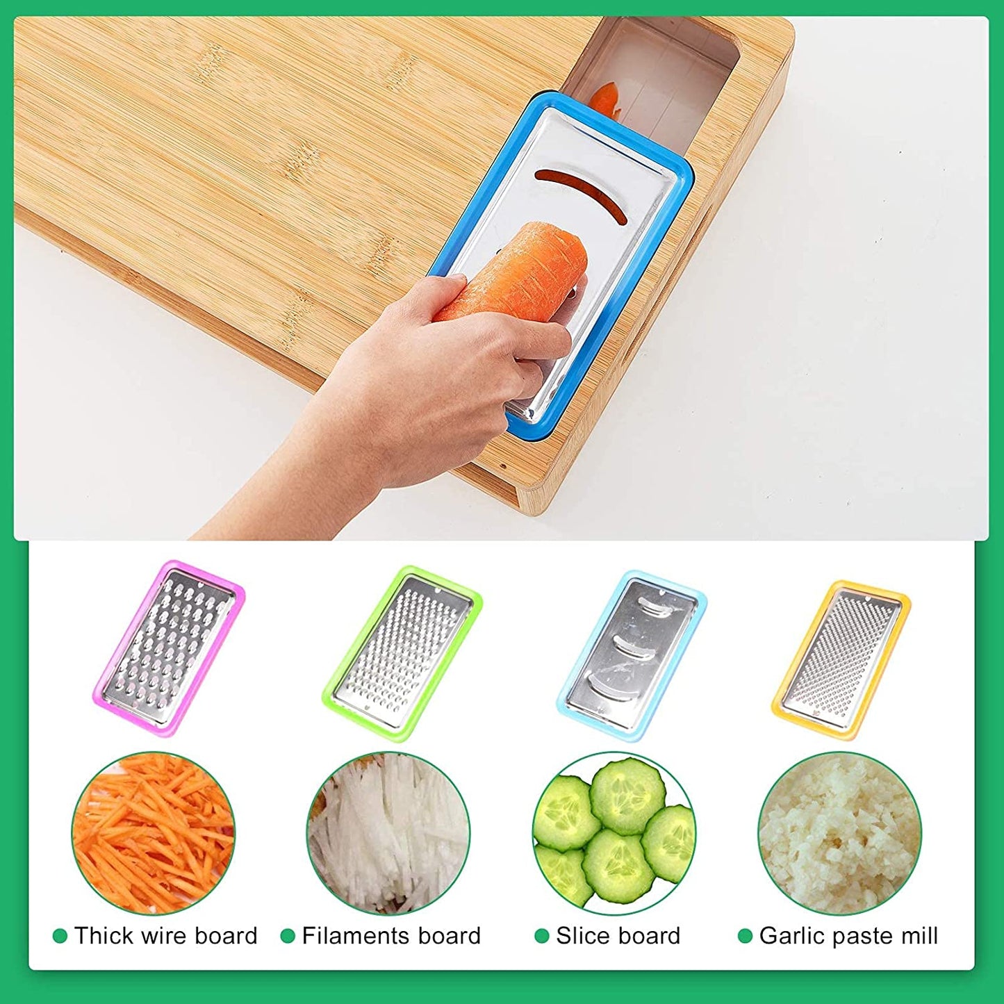 Zero-Mess Meal Prep Station - Bamboo Cutting Board with 4 Storage Containers