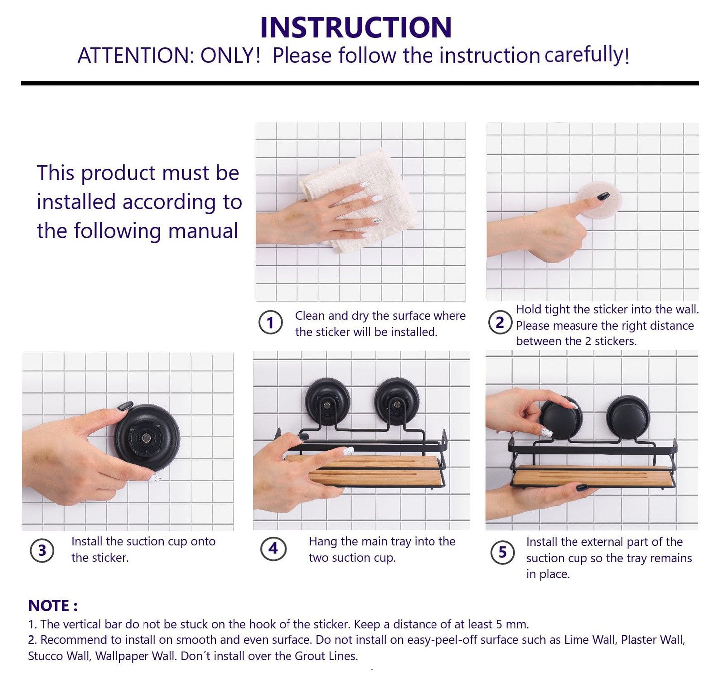 2-Pack Bamboo & Stainless Steel Shower Caddy – No-Drill Corner Shelves with Premium Vacuum Suction (Bathroom & Kitchen Use)