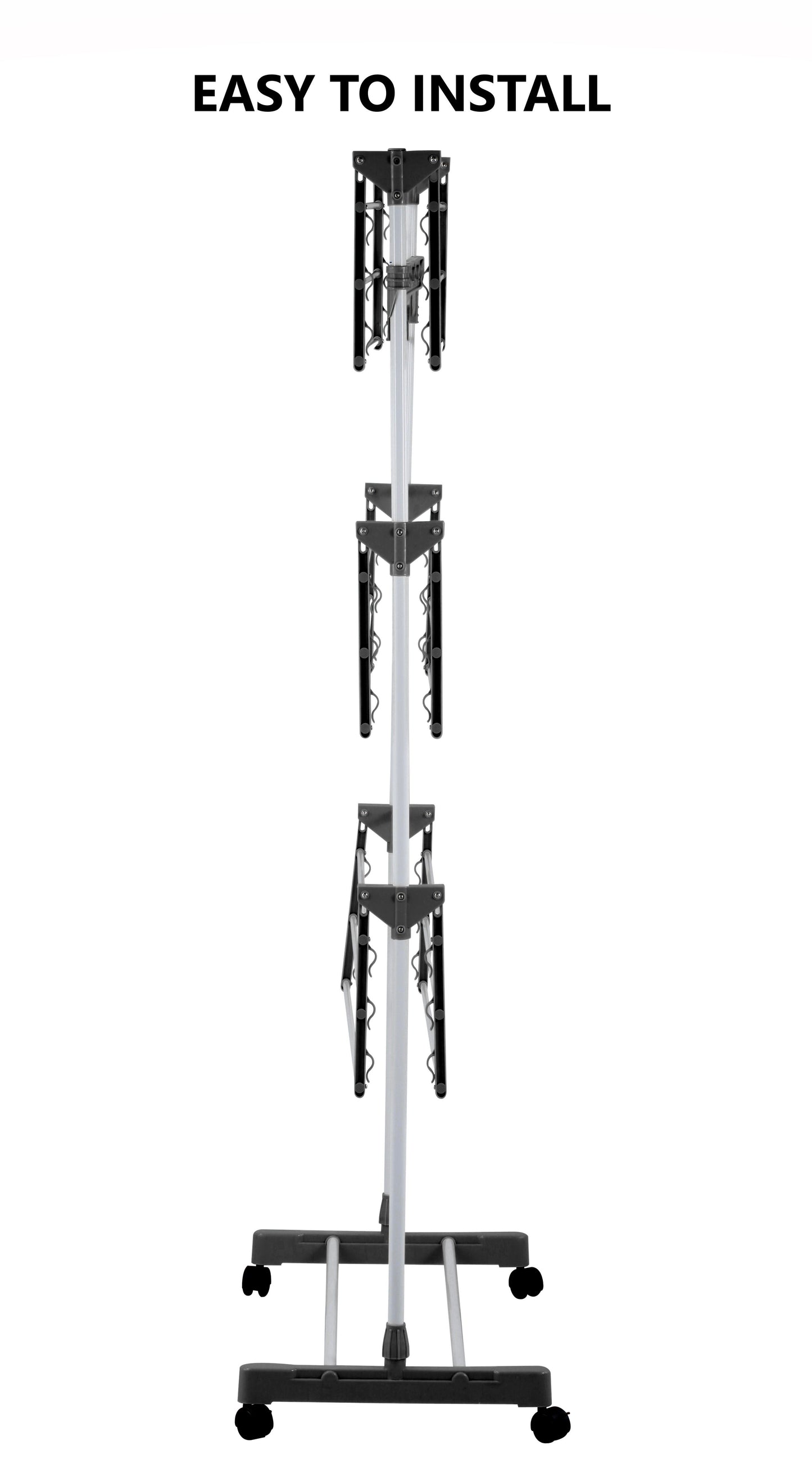 CARLA HOME 3-Tier Folding Clothes Drying Rack with Wheels – Indoor & Outdoor Use