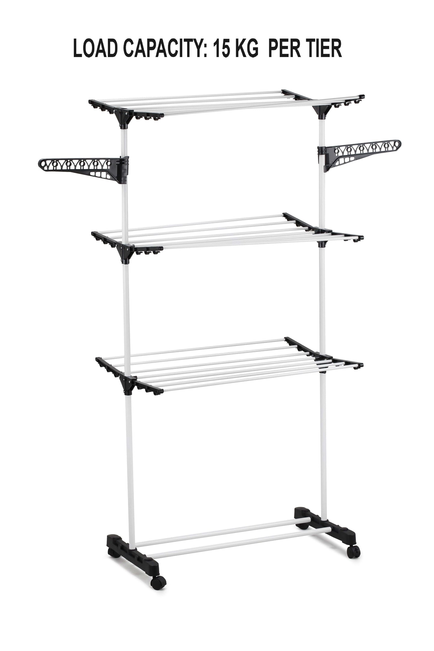 CARLA HOME 3-Tier Folding Clothes Drying Rack with Wheels – Indoor & Outdoor Use