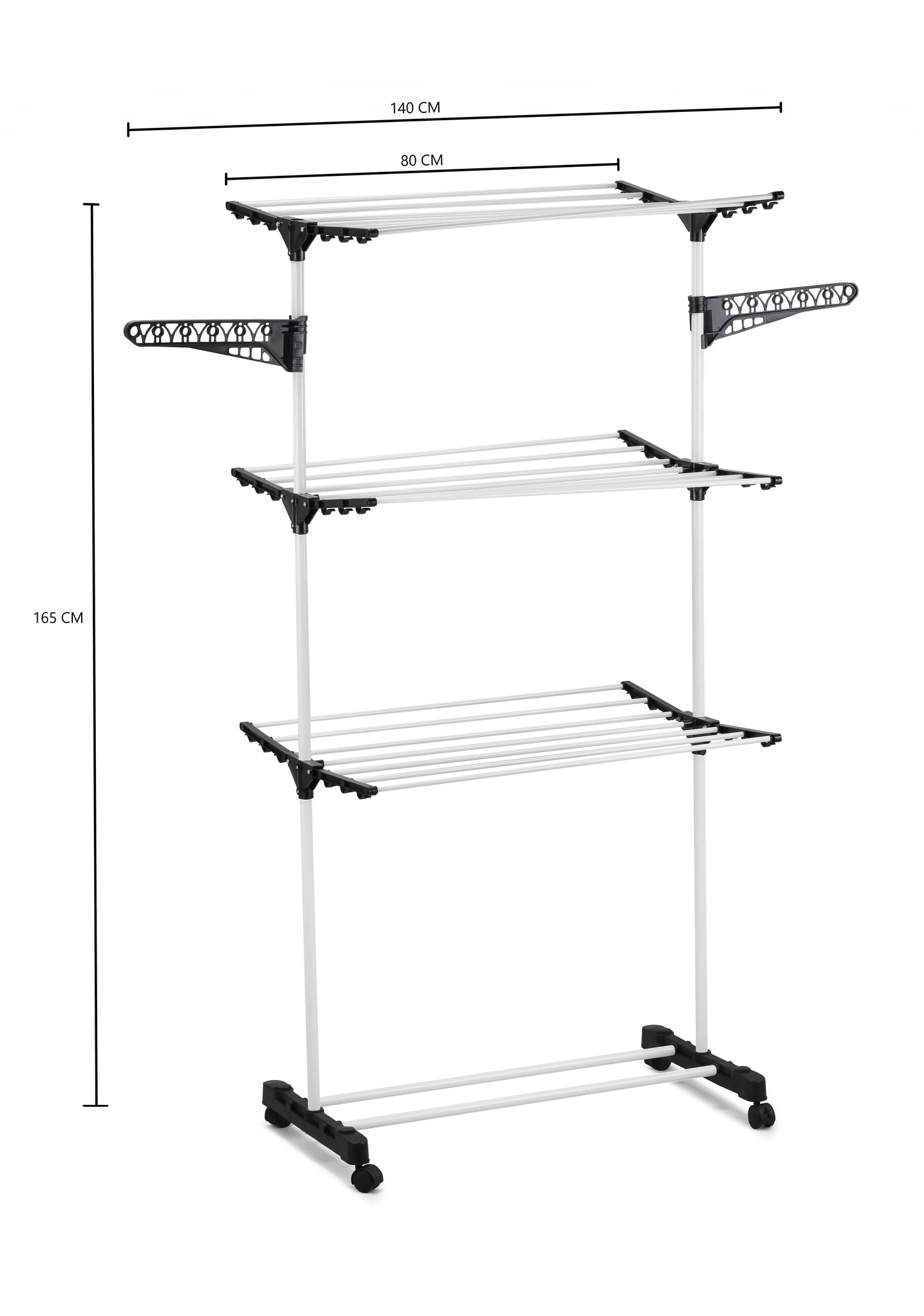 CARLA HOME 3-Tier Folding Clothes Drying Rack with Wheels – Indoor & Outdoor Use