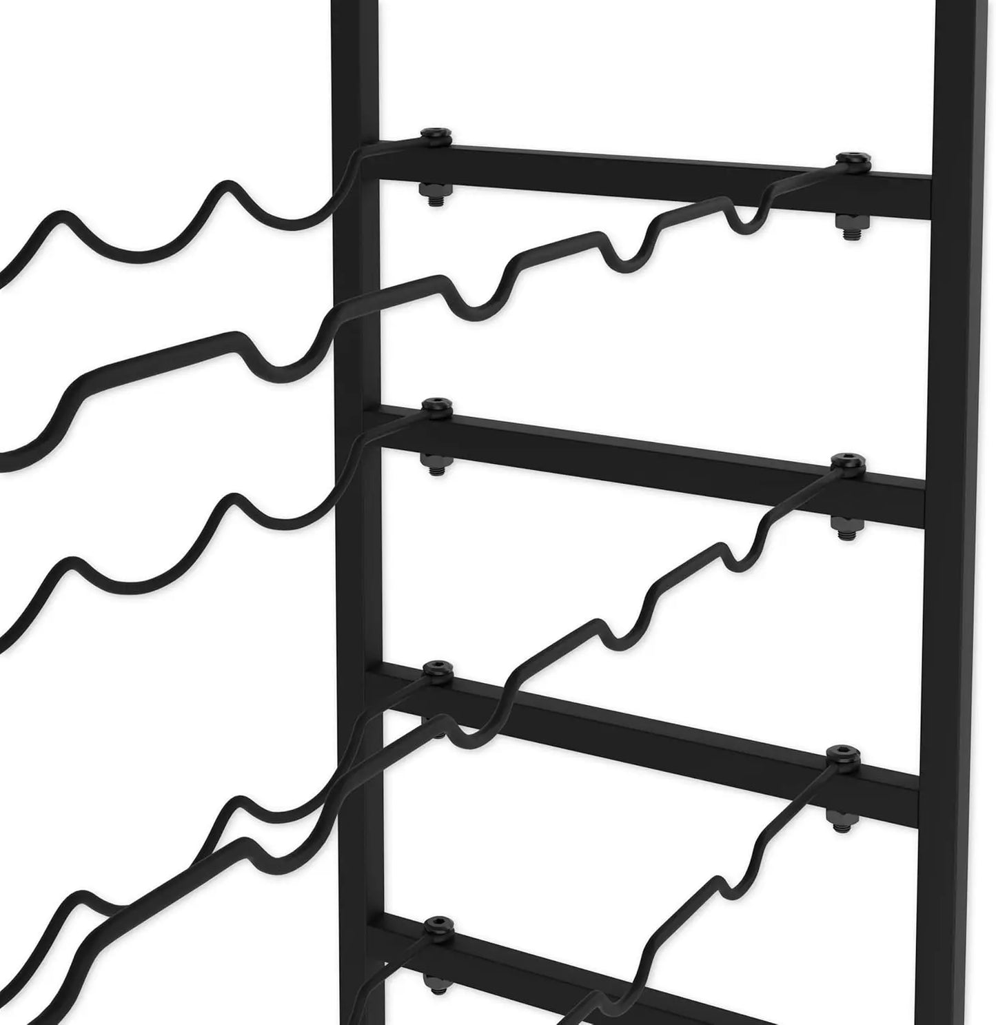 6-Tier Freestanding Wine Rack for 30 Bottles – Metal & Wood Display with Countertop